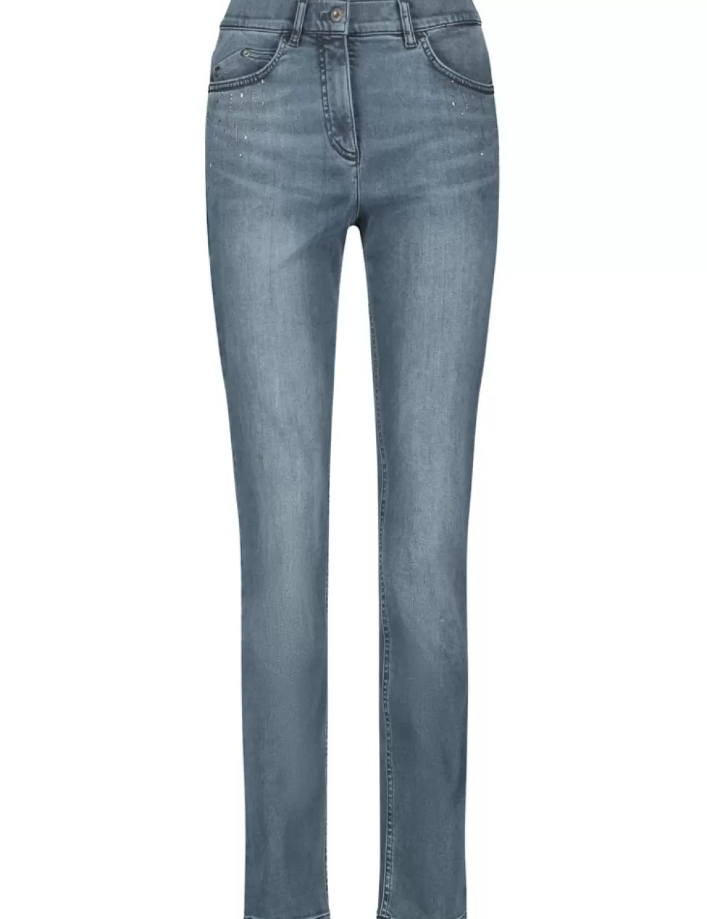 GERRY WEBER Best4Me Slimfit Denim Sateen Ze Zdobieniem Z Kamykow Clearance