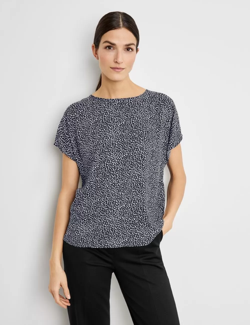 GERRY WEBER Bluzkowy Top Z Drobnym Wzorem, Ecovero Store