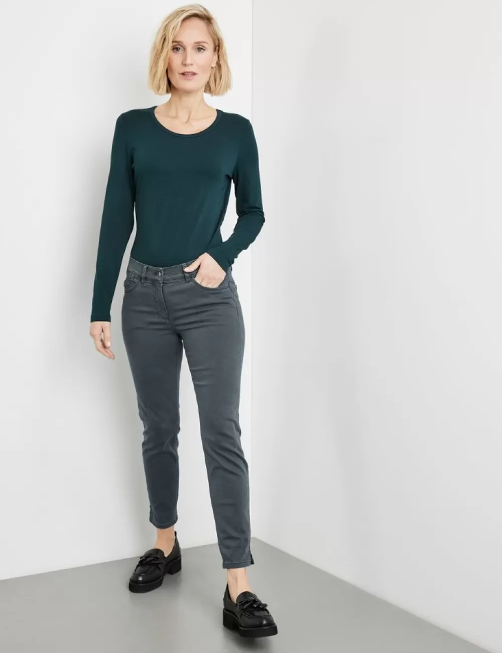 GERRY WEBER Dżinsy 7/8 Best4Me Cropped Z Rozcieciami Po Bokach Cheap