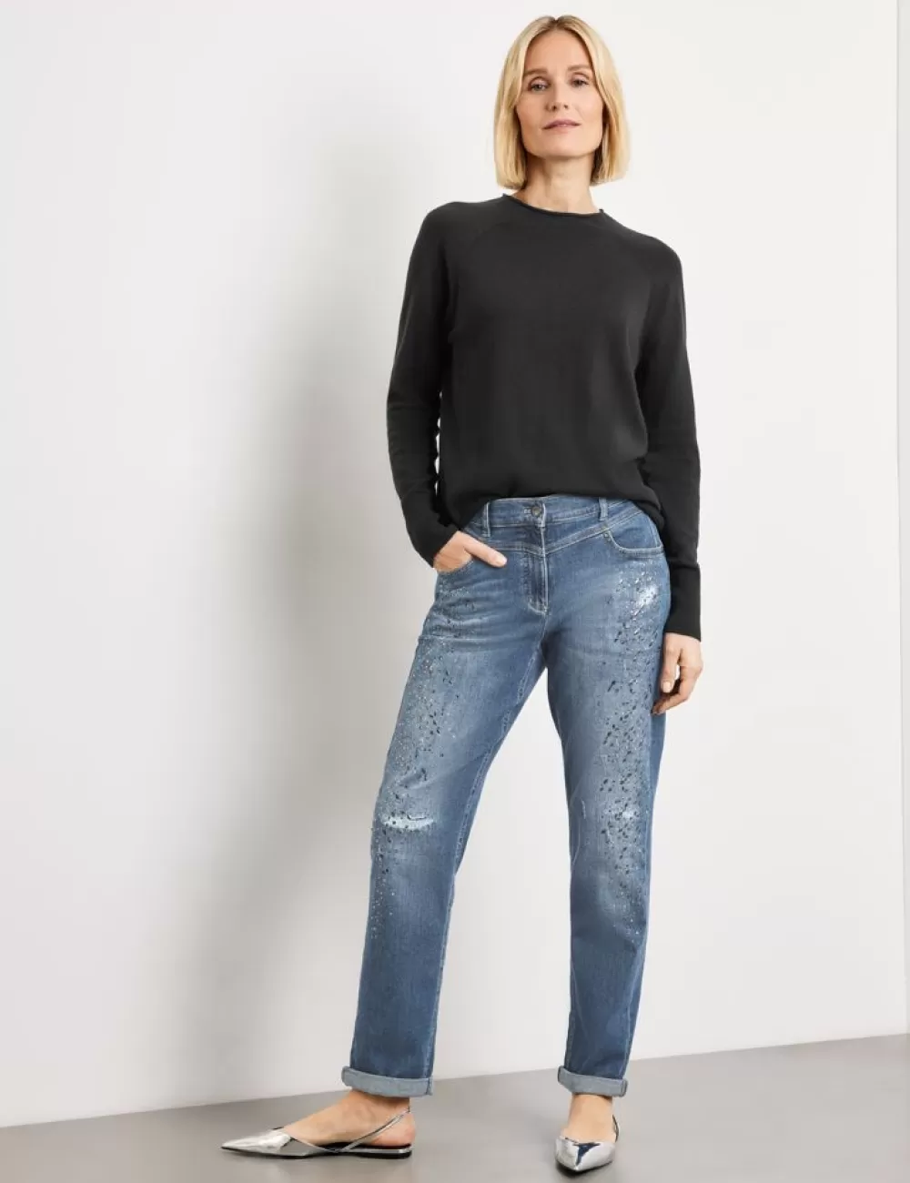 GERRY WEBER Dżinsy O Kroju Relaxed Fit Ze Zdobieniem Z Kamykow Online