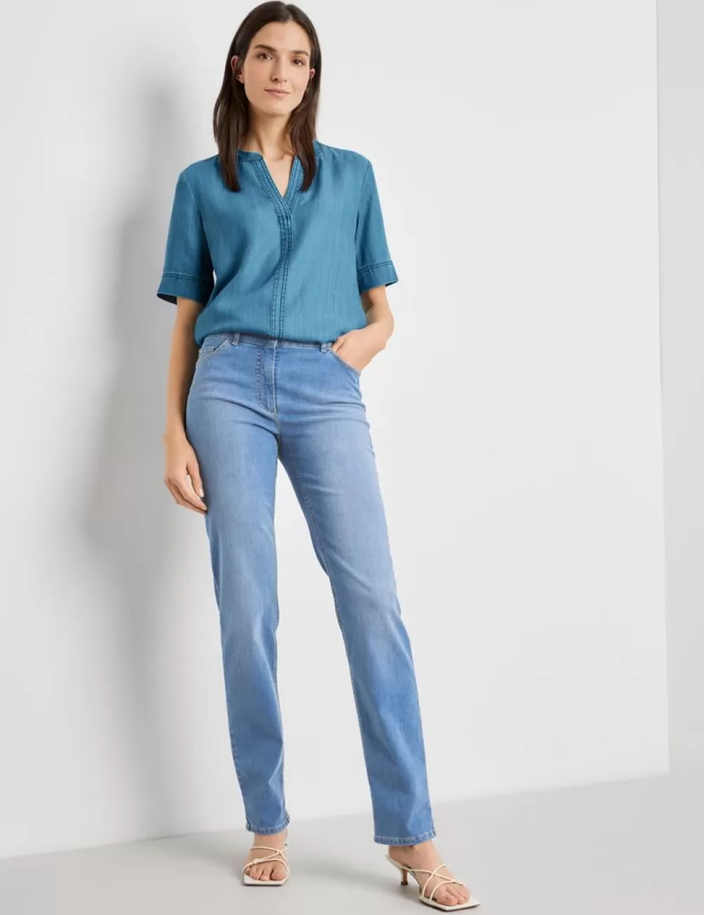 GERRY WEBER Dżinsy Z 5 Kieszeniami, Straight Fit, Krotki Kroj Store