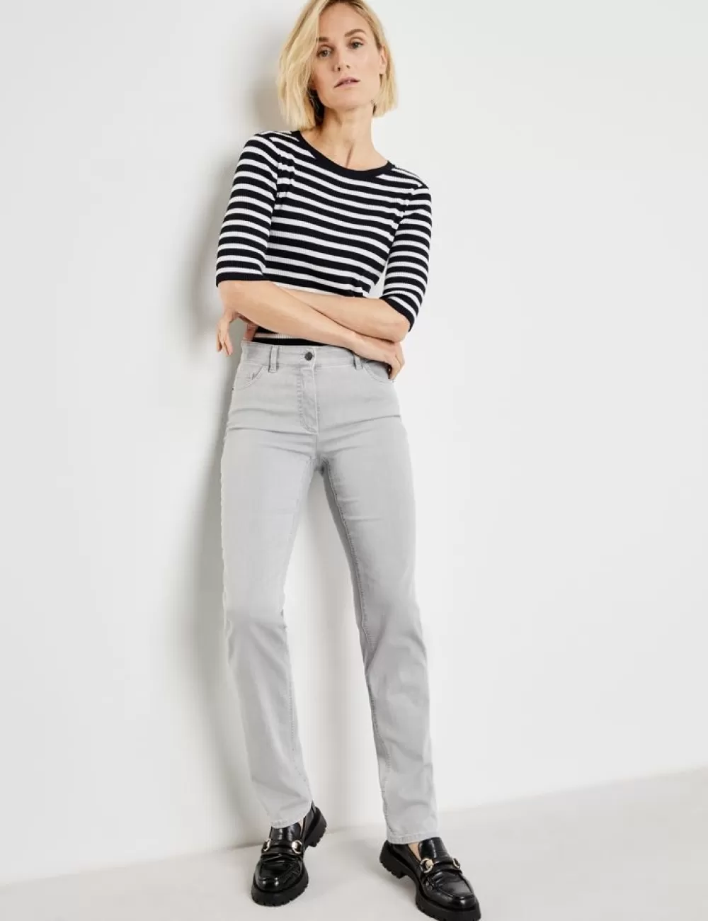 GERRY WEBER Dżinsy Z 5 Kieszeniami, Straight Fit, Krotki Kroj Fashion