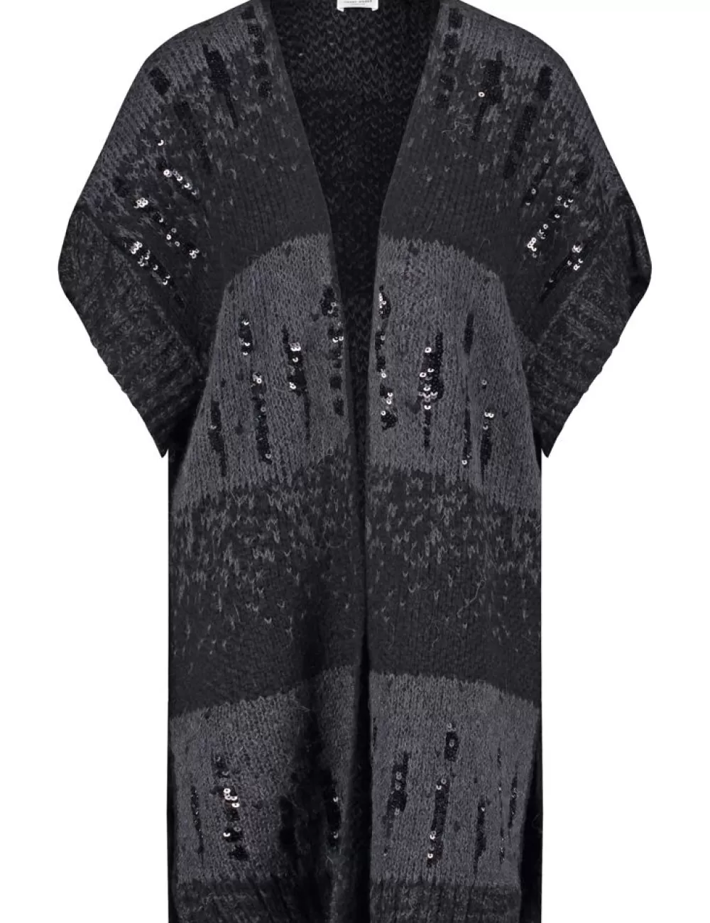 GERRY WEBER Dlugi Rozpinany Sweter Z Krotkim Rekawem I Zdobieniem Z Cekinow Best