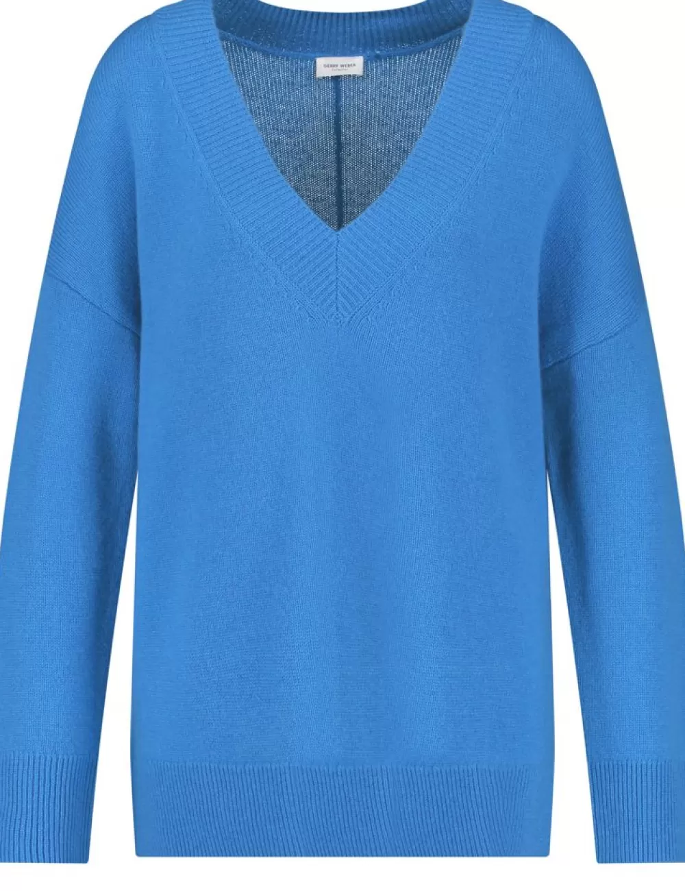 GERRY WEBER Dlugi Sweter Z Glebokim Wycieciem W Serek I Domieszka Kaszmiru Fashion