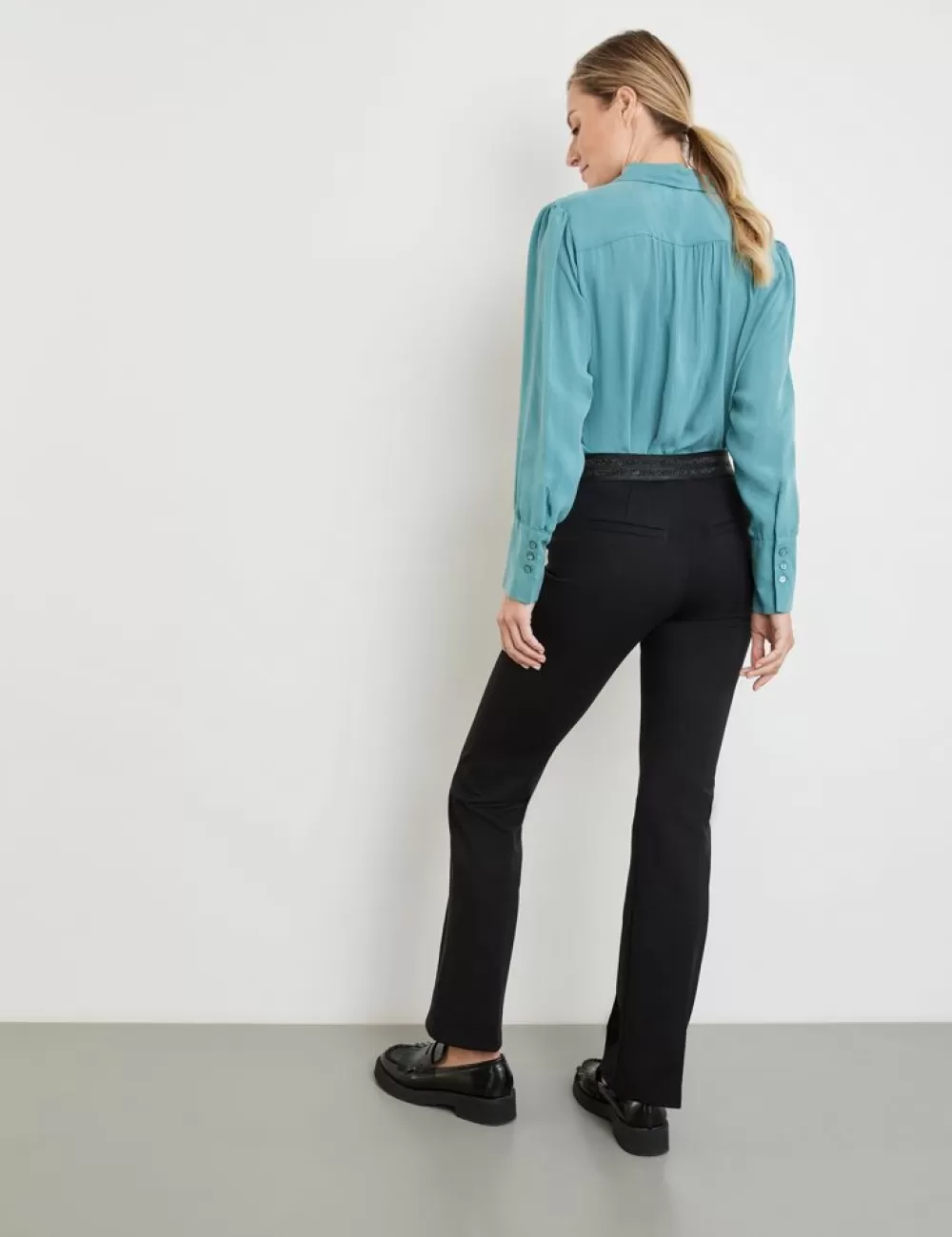 GERRY WEBER Elastyczne Spodnie Slim Fit Flared Z Elastycznym Pasem I Lureksem New