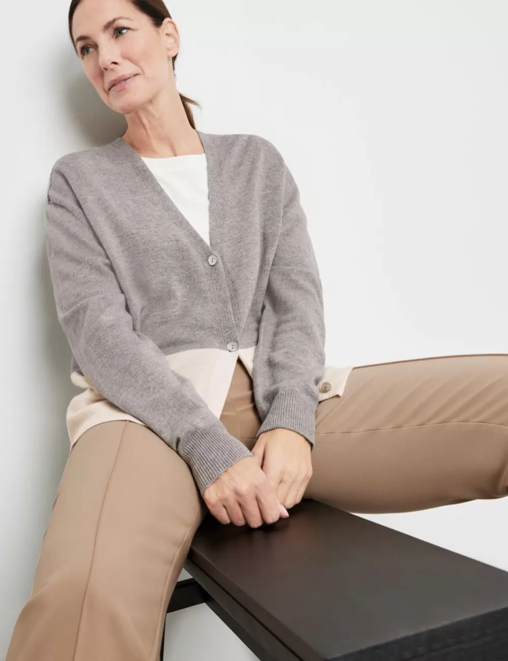 GERRY WEBER Kardigan W Bloki Kolorow Z Dzianiny O Roznych Splotach Sale