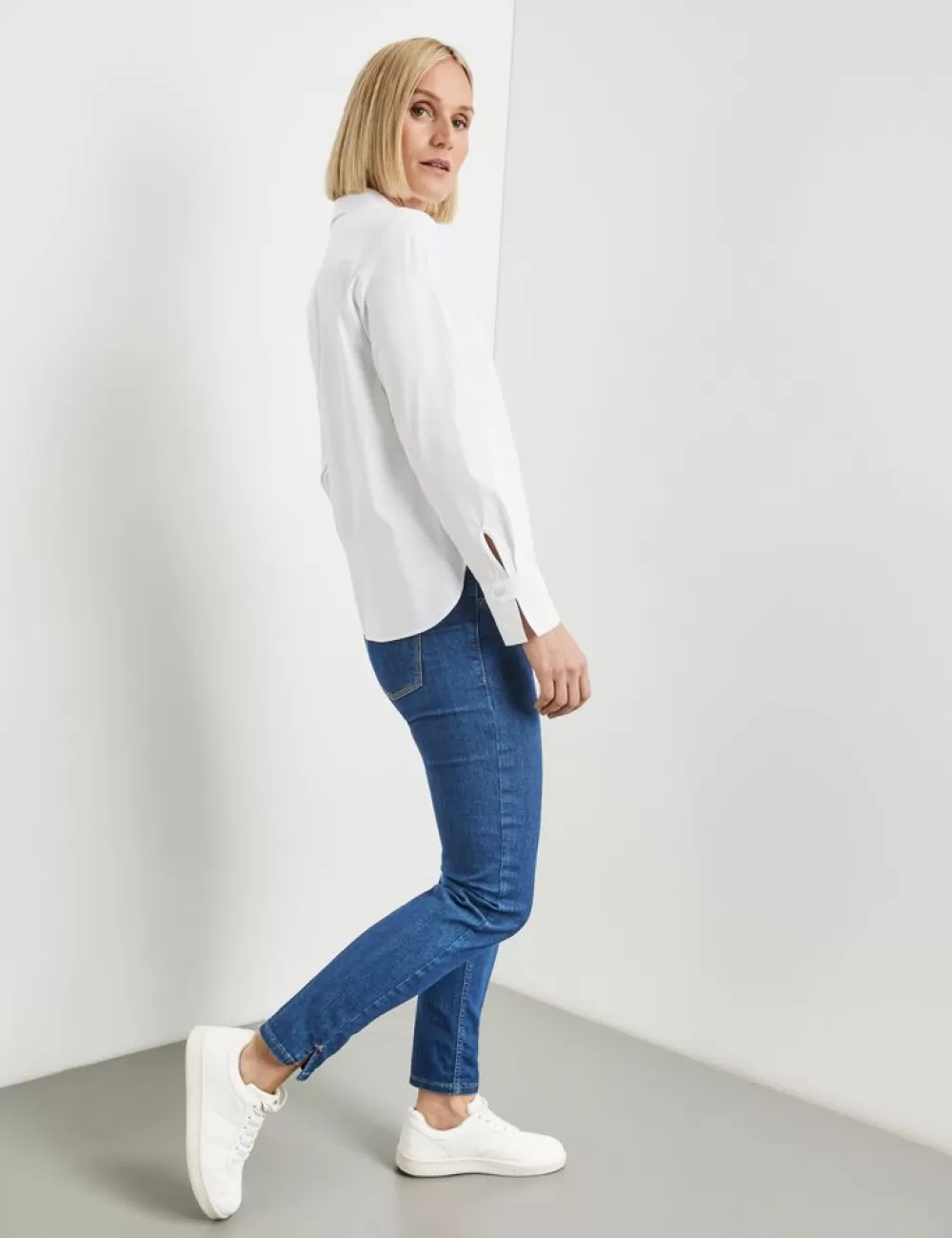 GERRY WEBER Koszulowa Bluzka Z Kryta Listwa Guzikowa I Paseczkami Przy Rekawach Outlet