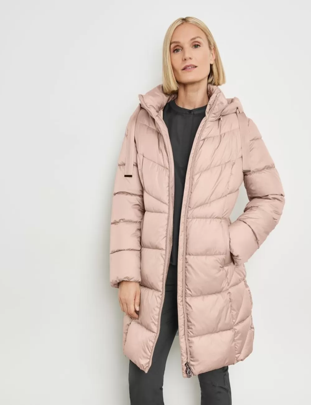 GERRY WEBER Modny Pikowany Plaszcz Z Kapturem Cheap