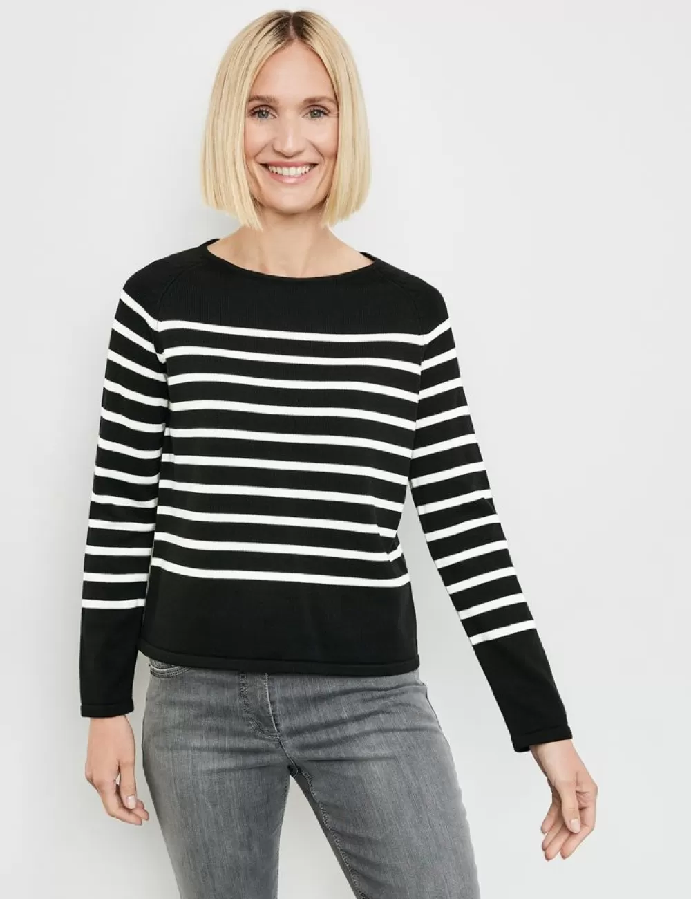 GERRY WEBER Prazkowany Sweter Z Bawelny Cheap