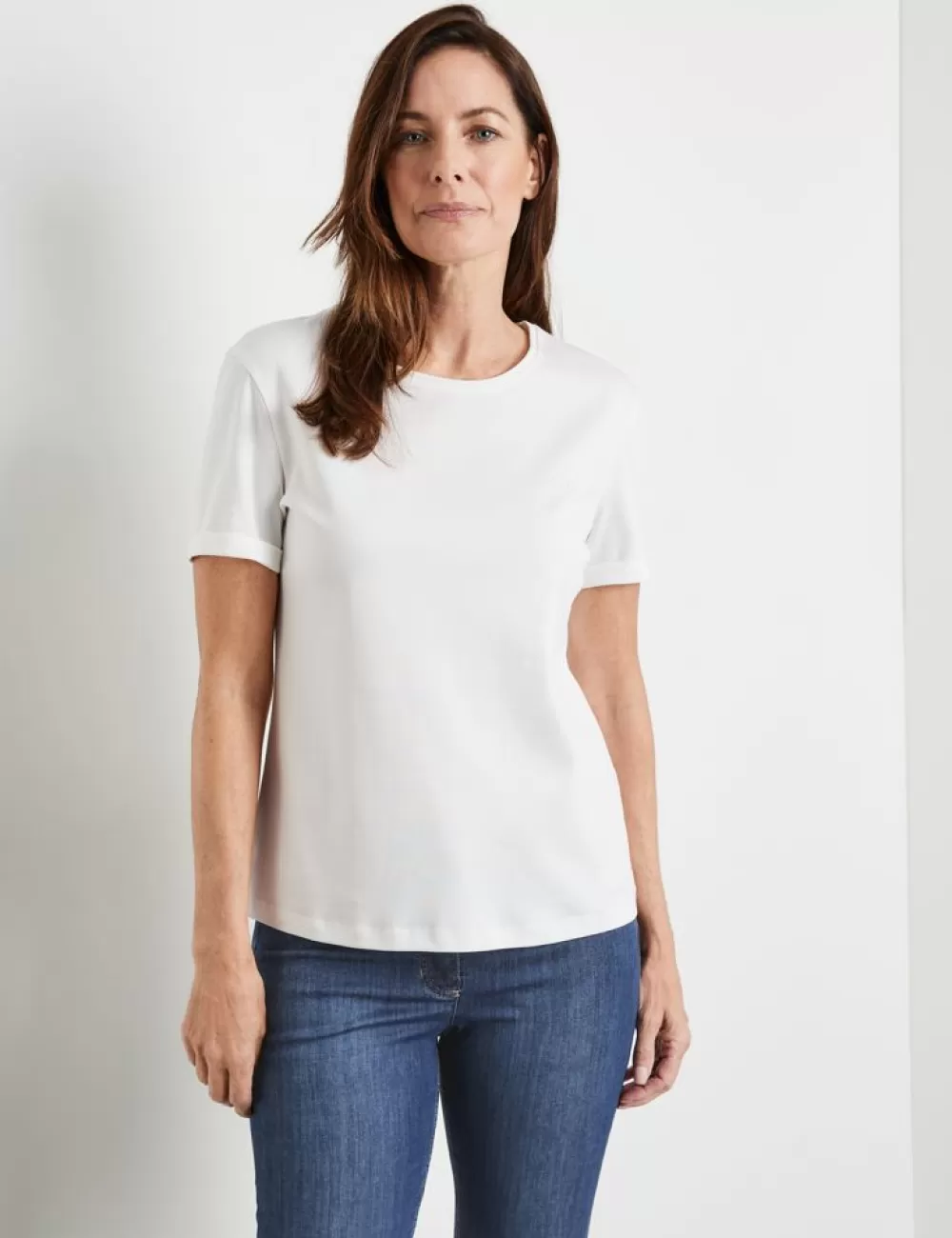 GERRY WEBER Prosty T-Shirt Z Haftowanym Logo Store