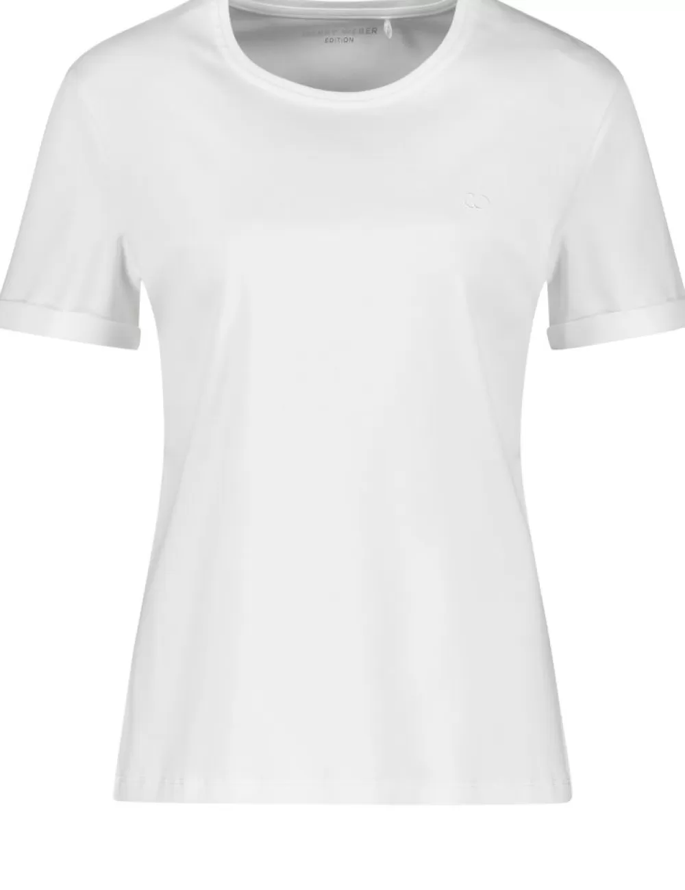 GERRY WEBER Prosty T-Shirt Z Haftowanym Logo Store