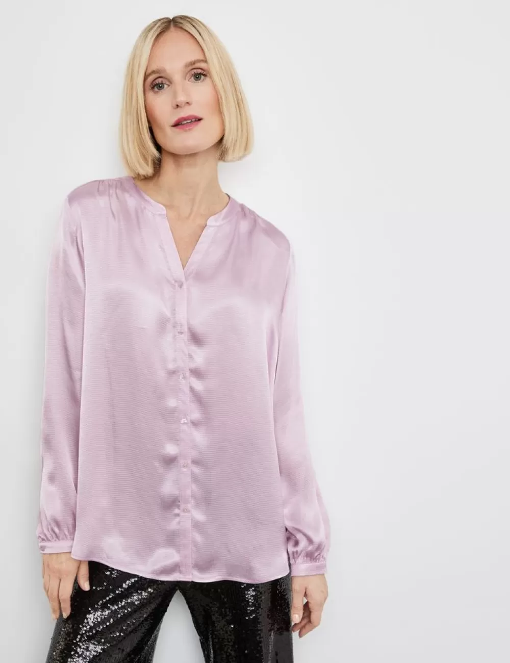 GERRY WEBER Satynowana Bluzka Z Zaokraglonym Dolem Discount