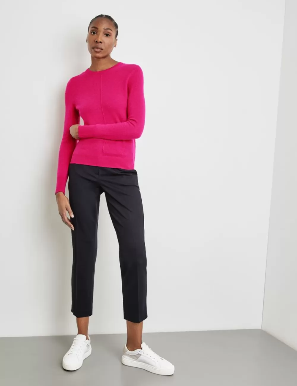 GERRY WEBER Sweter Z Dlugim Rekawem Z Pionowa Zaszewka I Domieszka Kaszmiru Flash Sale