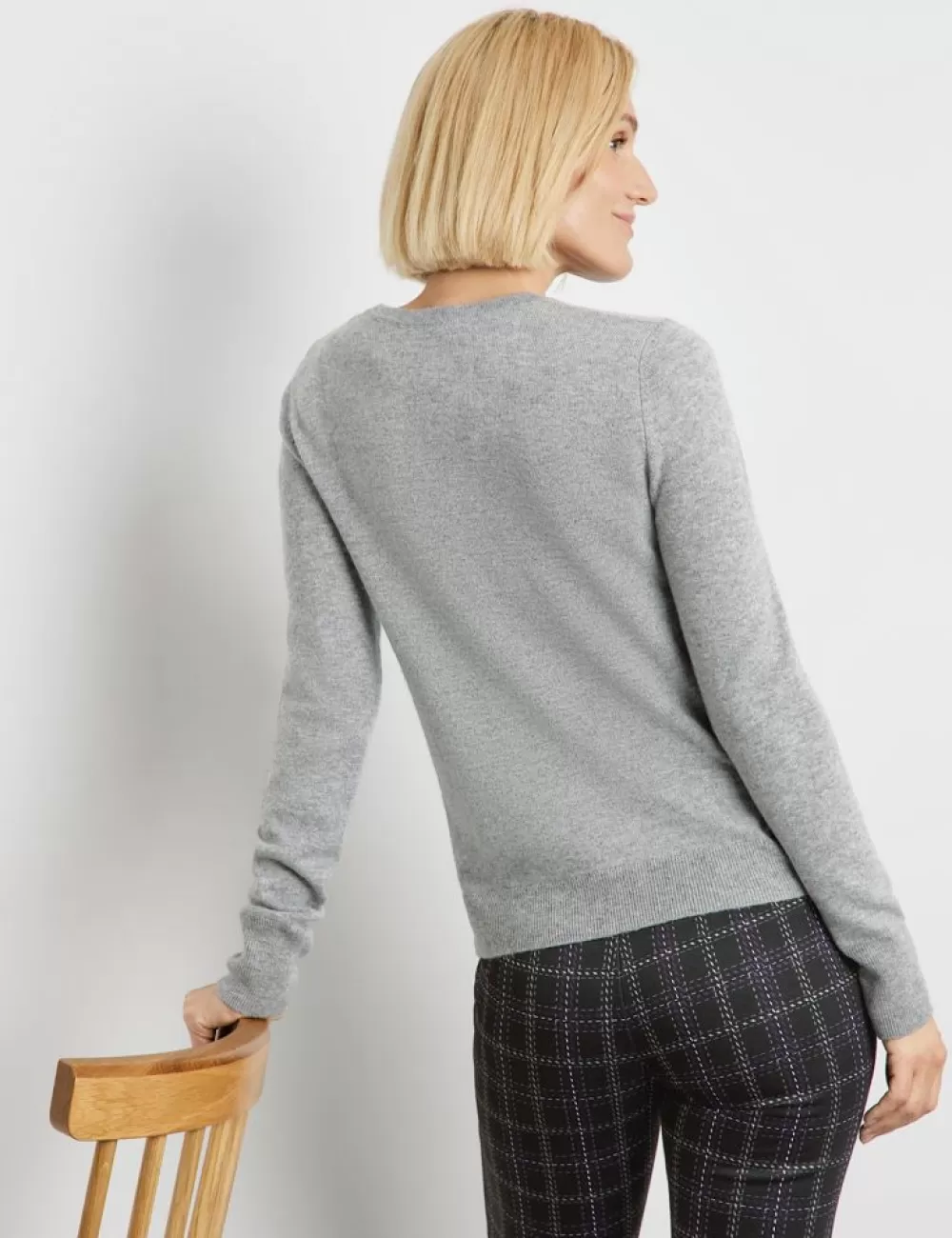 GERRY WEBER Sweter Z Dlugim Rekawem Z Pionowa Zaszewka I Domieszka Kaszmiru Best Sale