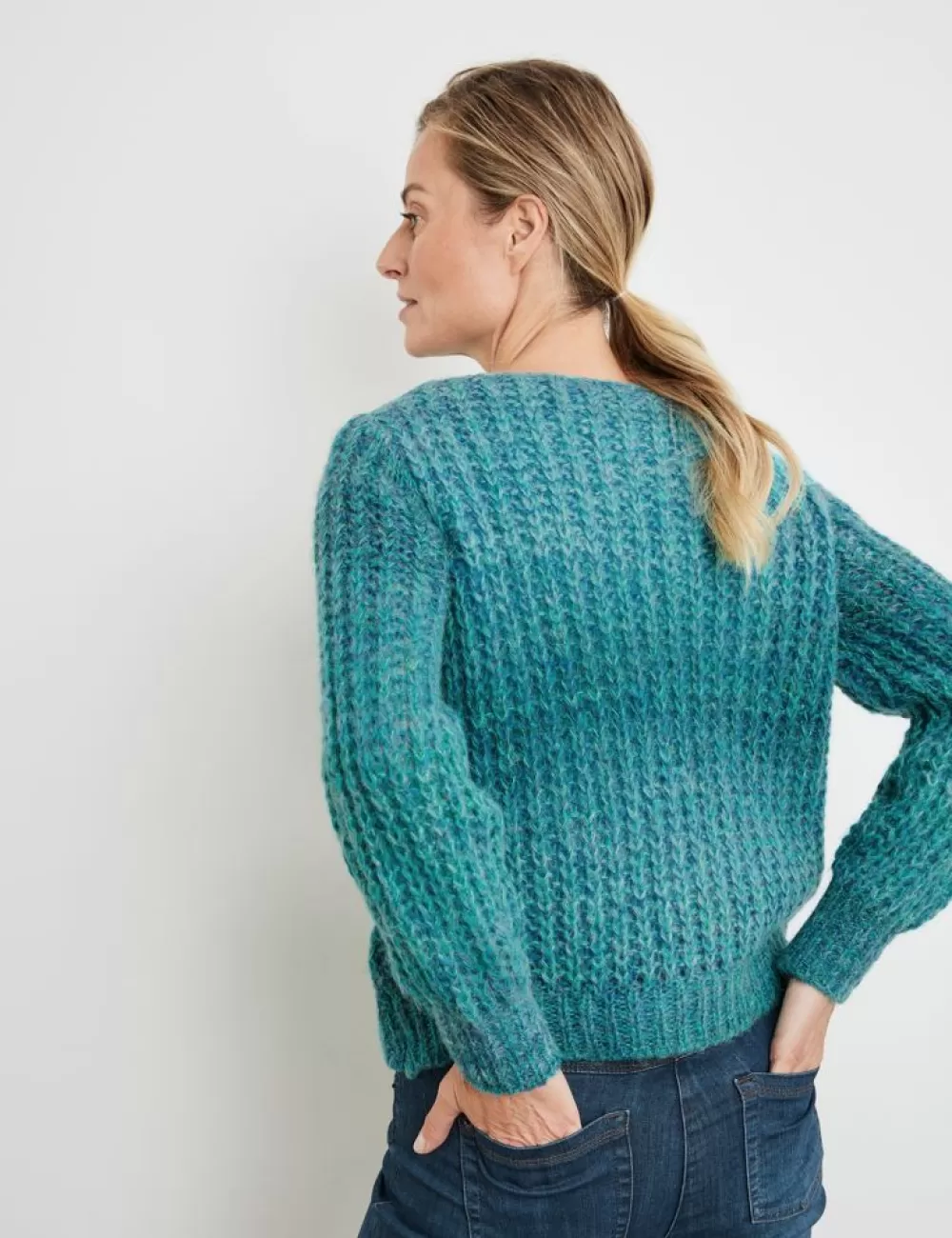 GERRY WEBER Sweter Z Grubym Wzorem W Warkocze, Z Domieszka Welny Shop
