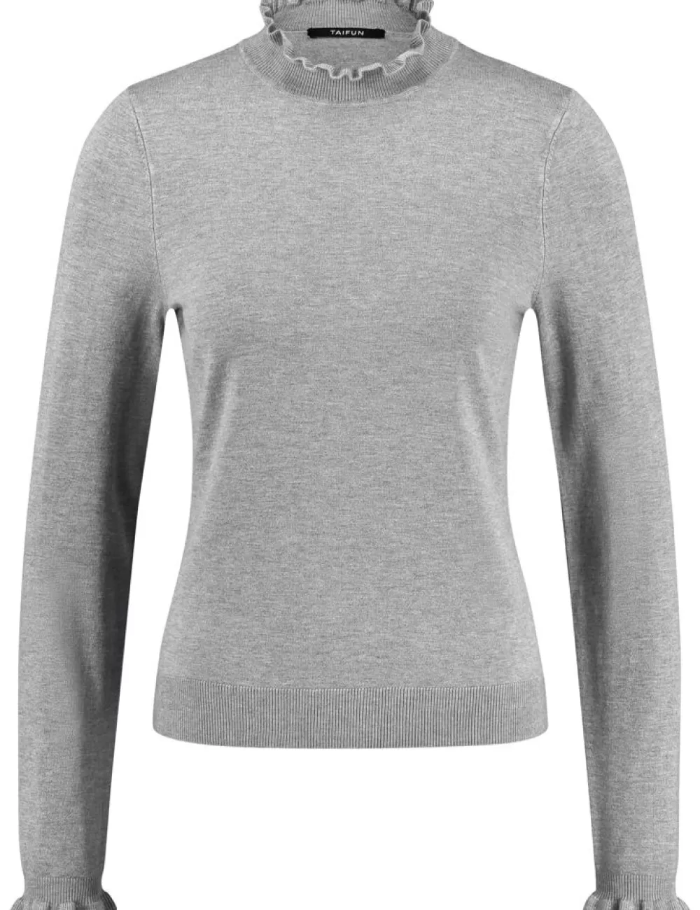TAIFUN Sweter Ze Stojka I Rekawami Z Falista Krawedzia Shop