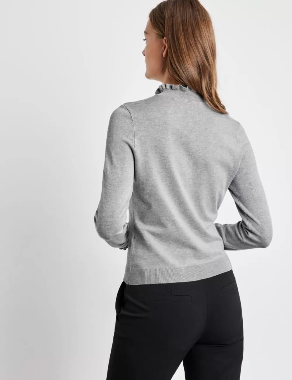 TAIFUN Sweter Ze Stojka I Rekawami Z Falista Krawedzia Shop