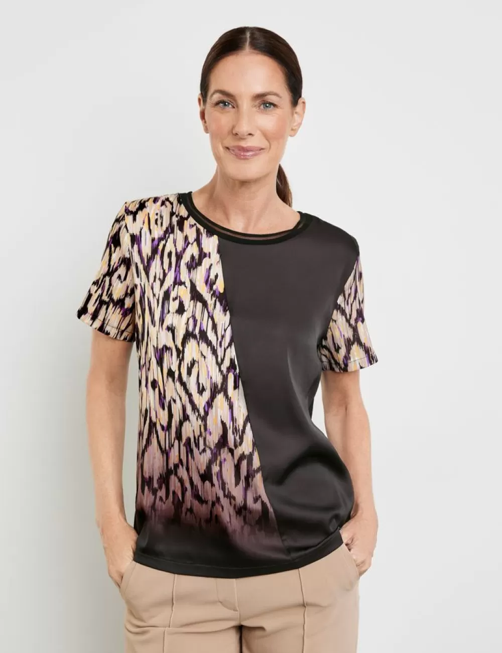 GERRY WEBER Wzorzysta Bluzka Z Roznych Materialow Sale