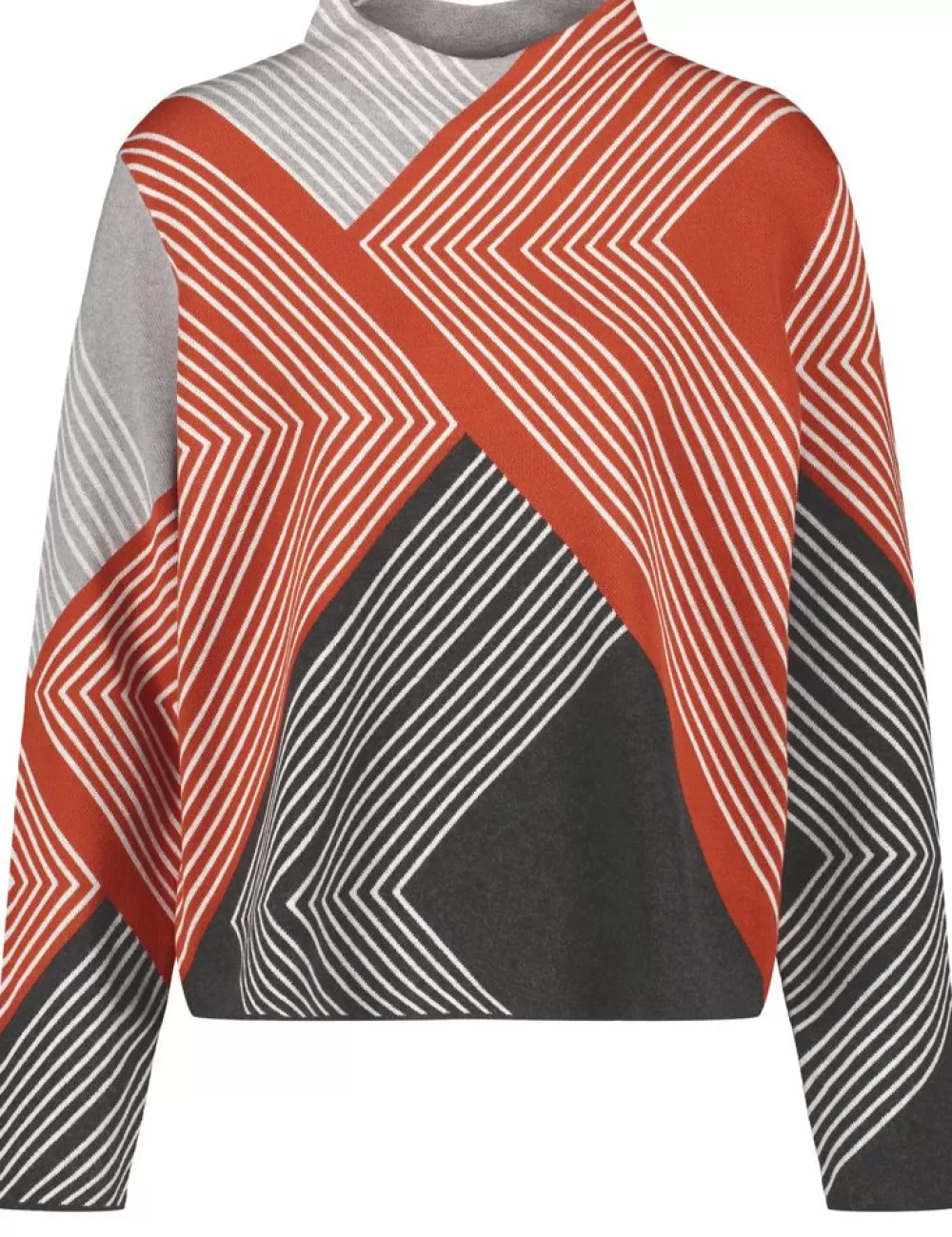 GERRY WEBER Zakardowy Sweter W Graficzny Wzor Online